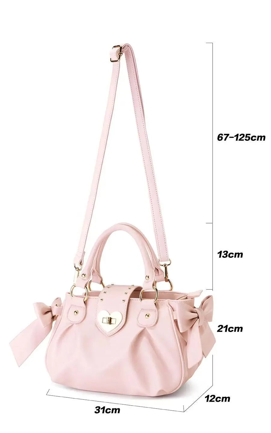 Harajuku Bow Pink Hand Bag Purse Women Japanese Style Soft Casual Crossbody Bag Ladies Sweet Cute Large Capacity Shoulder Bags