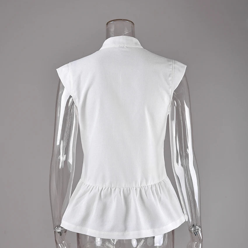 Linad Summer Chinese Style White Single Breasted Vest Woman Vintage Slim Stand Collar Tops 2026 Street Chic Sleeveless Tank Top