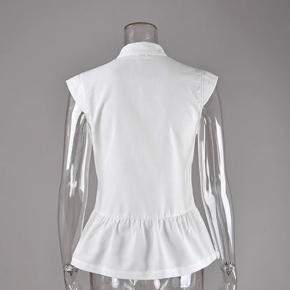 Linad Summer Chinese Style White Single Breasted Vest Woman Vintage Slim Stand Collar Tops 2026 Street Chic Sleeveless Tank Top