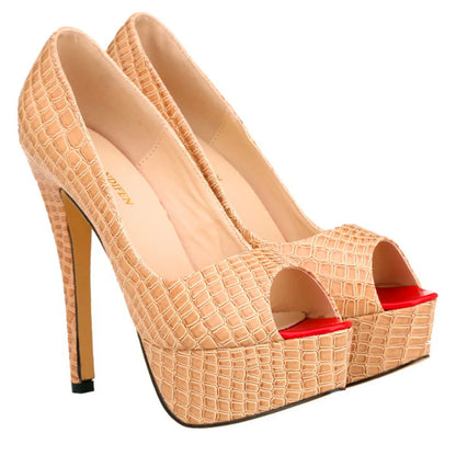 Cross-dresser Unisex Men's Pumps Queen Fashion Peep Toe Platform High Heels 14cm Sexy Patent Leather Shoes Stilettos Large Size