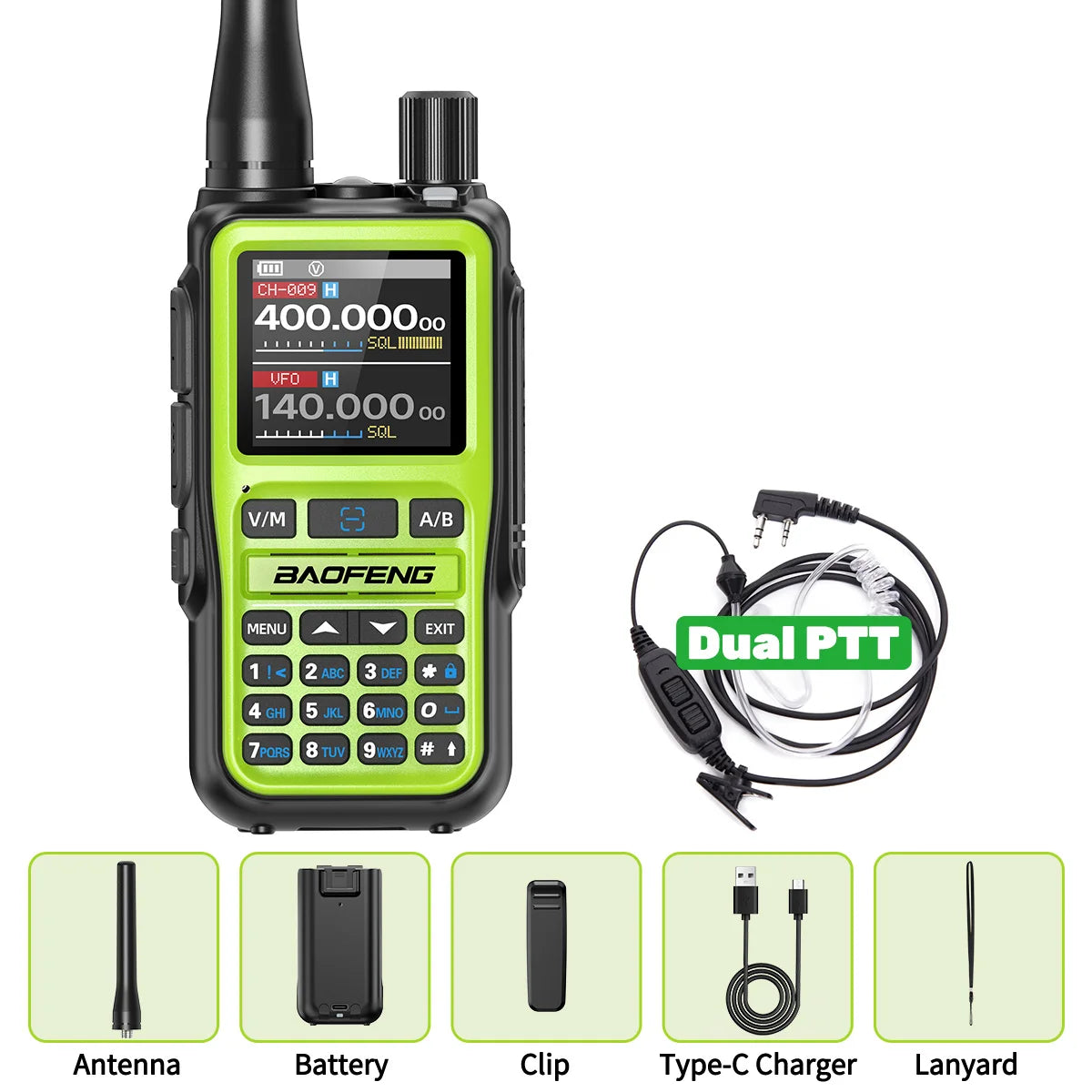 1/2PCS BAOFENG UV-5R Mini Walkie Talkie Dual PTT Wireless Programming Multi-Band Type-C Charge Long Range Ham Radio For Camping