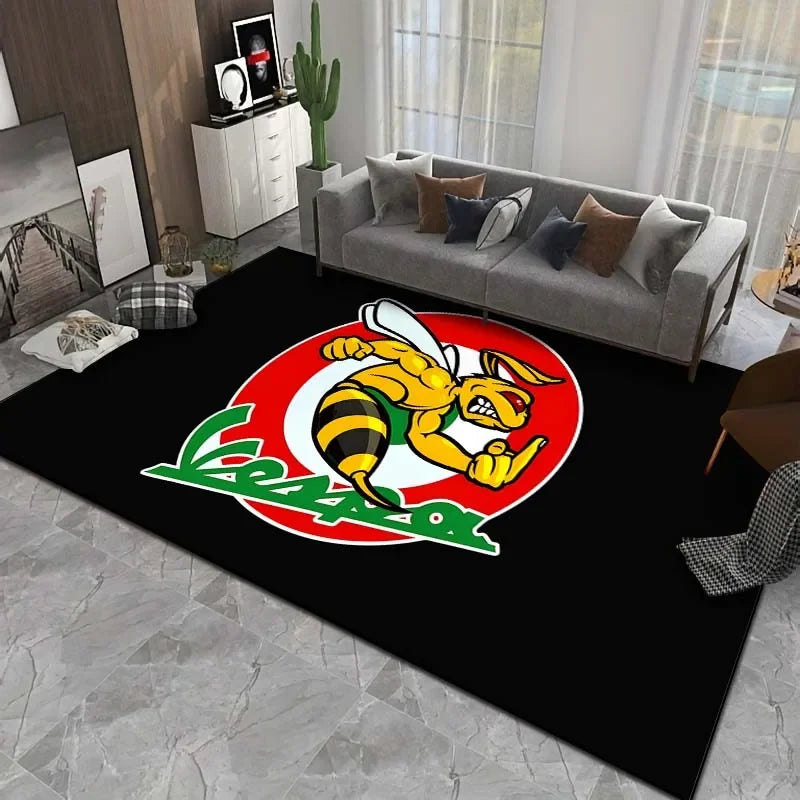 15 Sizes Motorcycle V-Vespa Pattern Rug Bedroom Living Room Bathroom Mat Creative Door Mat Area Rug Carpets for Living Room Home