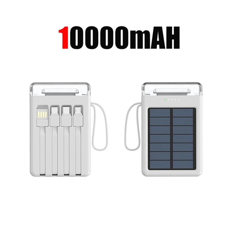 Lenovo 50000mAh Fast Charging solar compact portable LED light mobile power bank built-in cable power bank suitable for iPhone