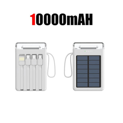 Lenovo 50000mAh Fast Charging solar compact portable LED light mobile power bank built-in cable power bank suitable for iPhone
