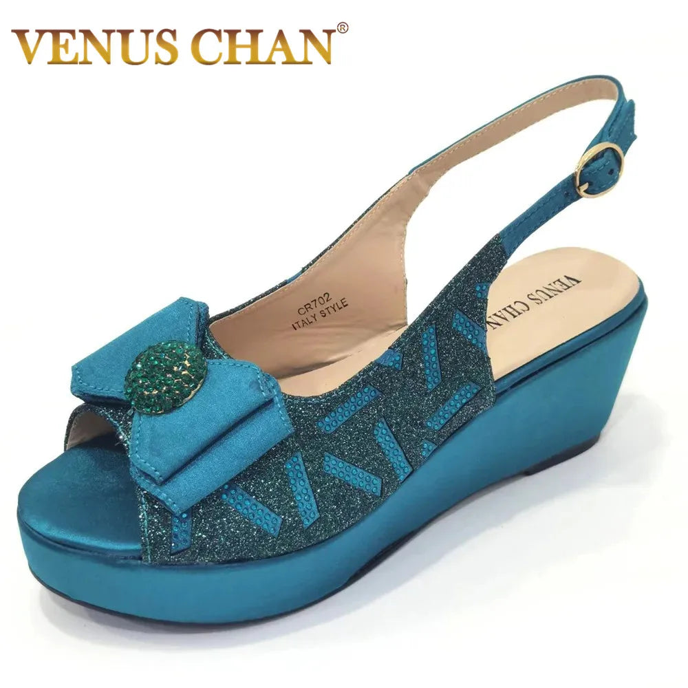 Sandals Woman Summer 2024 New Arrival Specially Designed Black African Women's Round Toe High Heels Suitable for Wedding Party