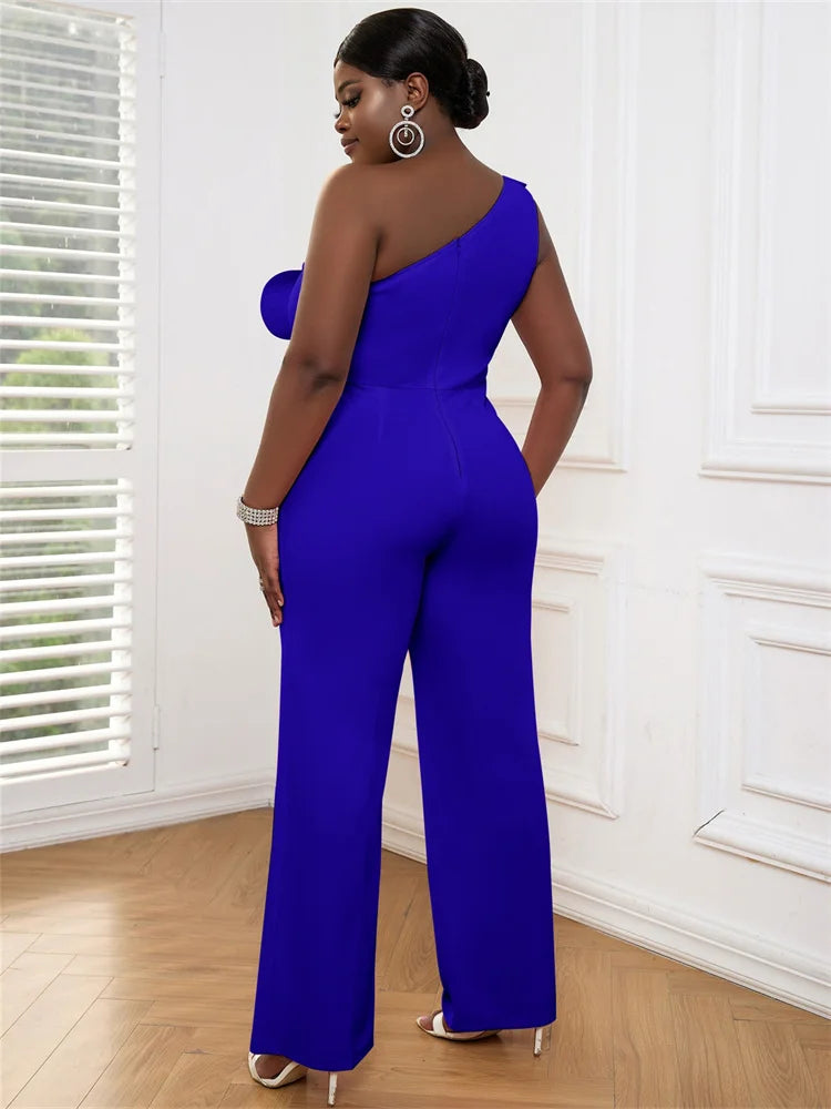 Wmstar Women Jumpsuit Flowers Single Sleeved Luxry African Romper New in Summer Fashion Street Wear Wholesale Dropshipping 2025
