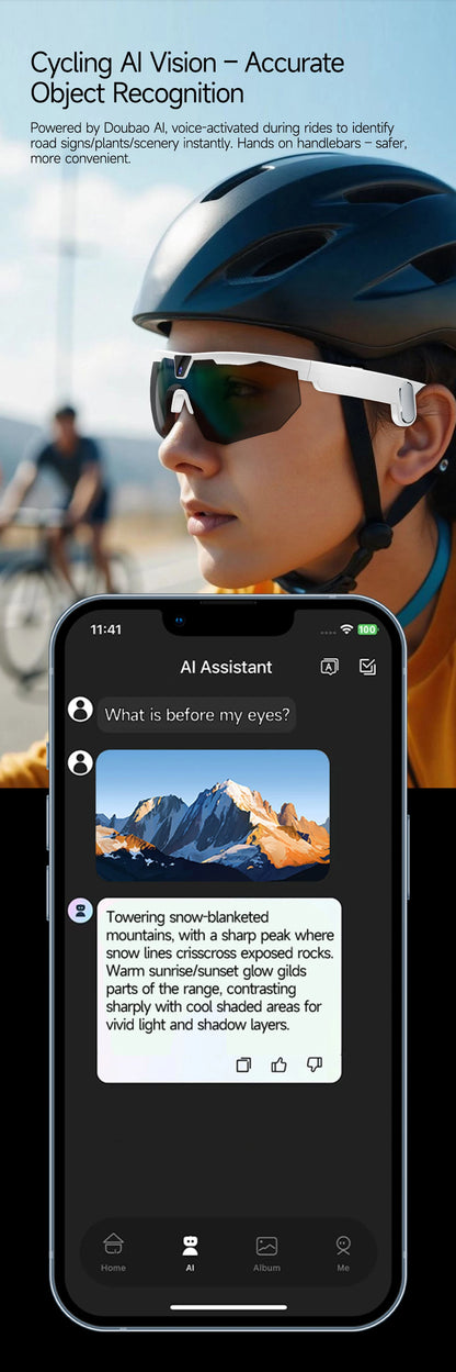 AI Smart Glasses with Camera  with built-in storage (no SD card required)deal for outdoor sports such as cycling skiing baseball