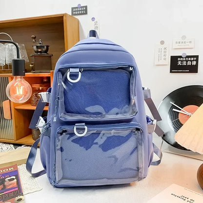 Japanese Kawaii Itabag Women New 2026 Transparent Backpack Women Large Capacity Ita Backpack School Bags for College Student JK