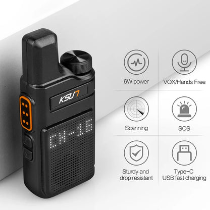 PMR 446 FRS Portable Radio Mini Small 2 Way Radio Receiver 2W High Power Wireless Intercom Long Range UHF Handheld Walkie Talkie