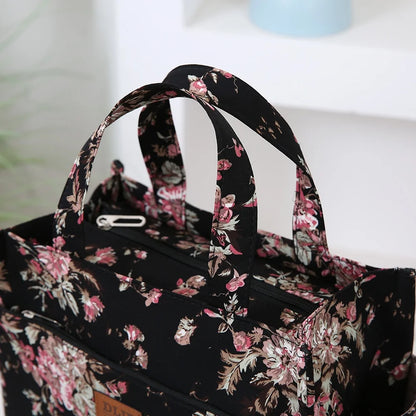 New Large Capacity Thickened Cloth Art Handbag Minimalist Work Lunch Box Storage Bag Suitable for Shopping Miscellaneous Uses