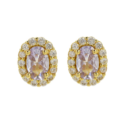 Colorful 12 Month Birthstone Rhinestone Stud Earrings For Women Crystal Ladies Fashion Weddings Banquet Jewelry Accessories