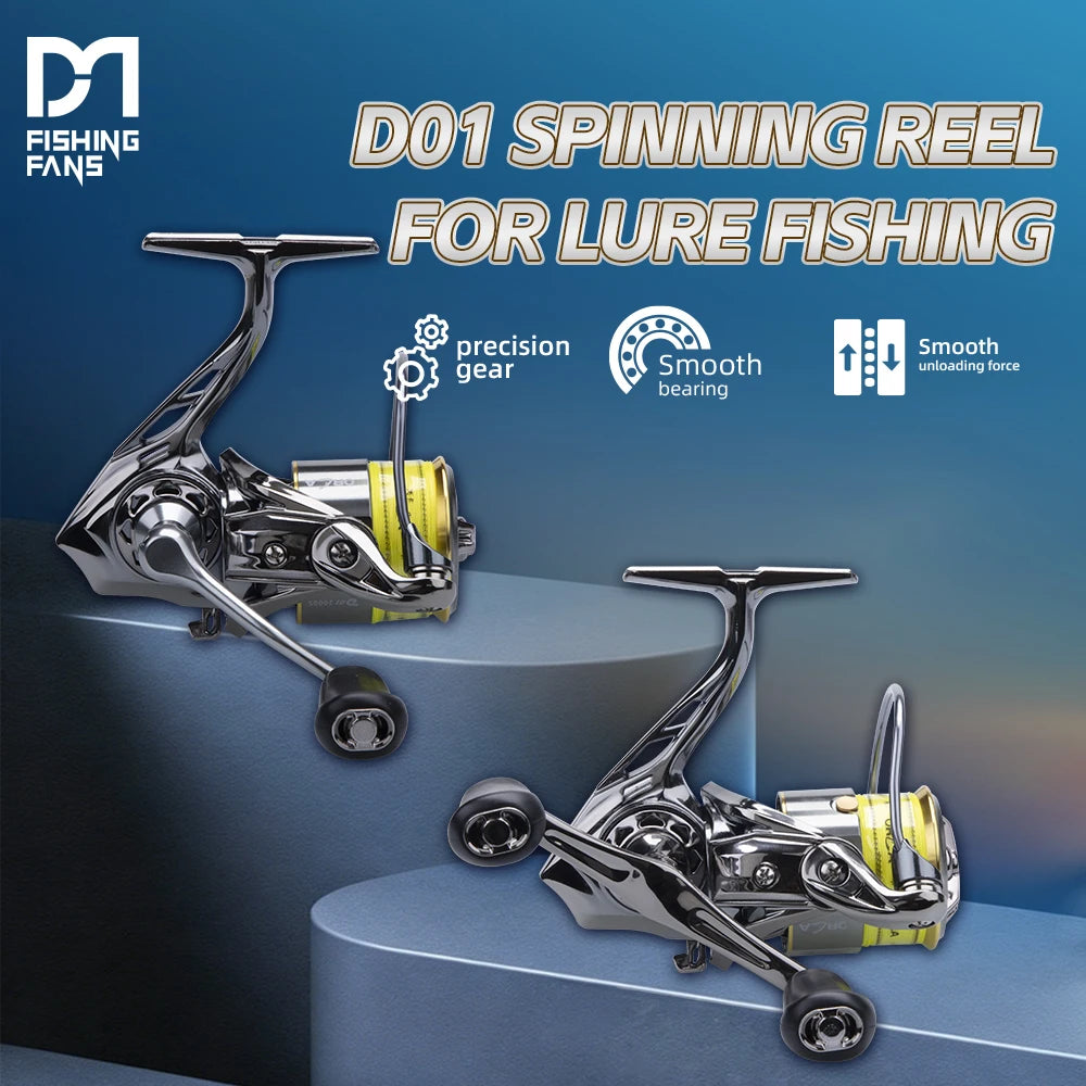 FISHINGFANS ORCA D01 Spinning Reel 5.2:1  5+1BB 6KG Max Drag,Lightweight CNC Spool for Lure Fishing,Smooth Power Transmission
