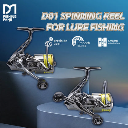 FISHINGFANS ORCA D01 Spinning Reel 5.2:1  5+1BB 6KG Max Drag,Lightweight CNC Spool for Lure Fishing,Smooth Power Transmission