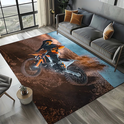 Racing Car K-KTM Motorcycle Carpet Rug for Living Room Bedroom Home Sofa Decoration,Kids Play Area Rug Non-slip Floor Mat Gift
