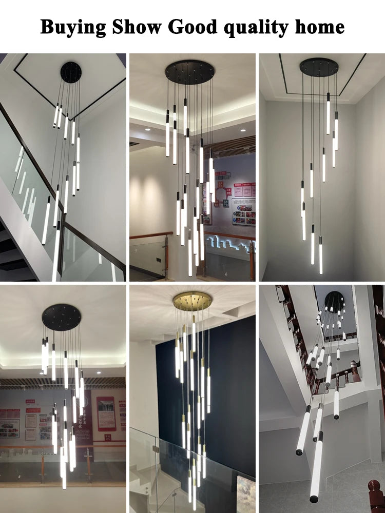 Modern Lighting Long Staircase Pendant Light Ceiling Chandelier hanging lights Stair Chandelier