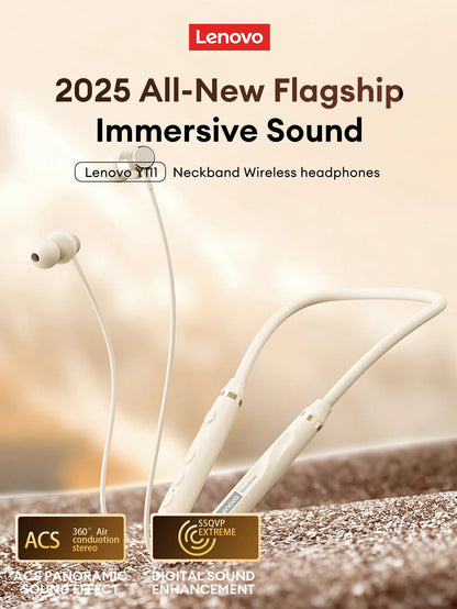Original Lenovo Y111 Bluetooth 6.0 Headphones Neckband Magnetic Earbud Stereo Running Secure Fit Sports Gaming Wireless Headset