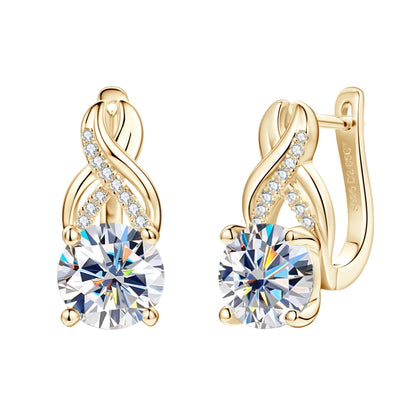 IOGOU Luxury 6.0CTW 8MM VVS1 Moissanite Jewelry Set 925 Silver Infinity Pendant Necklace Drop Hoop Earrings Sets for Women Gifts