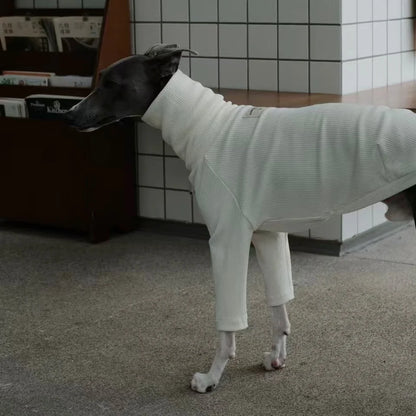 Spring Clothing for Italy Greyhound  Autumn Soft High-Neck Cotton Grey T-shirt for Whippet Winter Long Sleeved Pajamas for Dogs