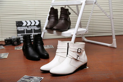 Leather Chelsea Boots Men Designer 2024 White Dress Boots Men Casual High top Buckle Strap Formal Shoes Men Motorcycle Boots