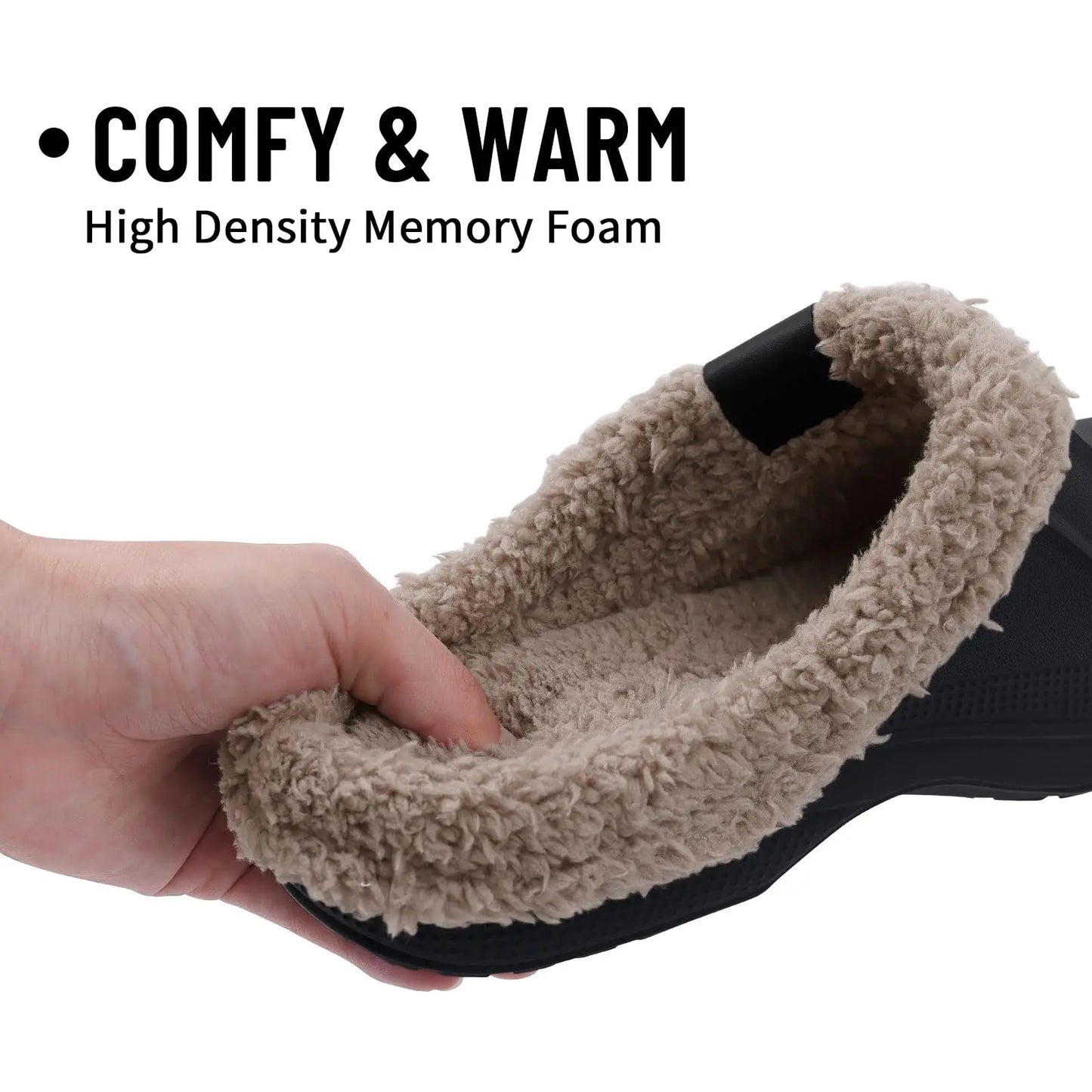 Smile Winter Fuzzy Slippers for Women Men Indoor Outdoor Fur Lined Clogs Waterproof Warm House Slippers Garden Clogs Light Shoes