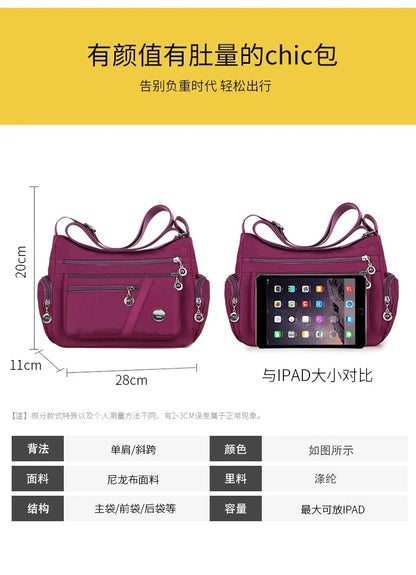 Fashion Casual Crossbody Shoulder Bag Women Bag Nylon Waterproof Messenger Bags For Lady Handbags High Quality Multifunctional