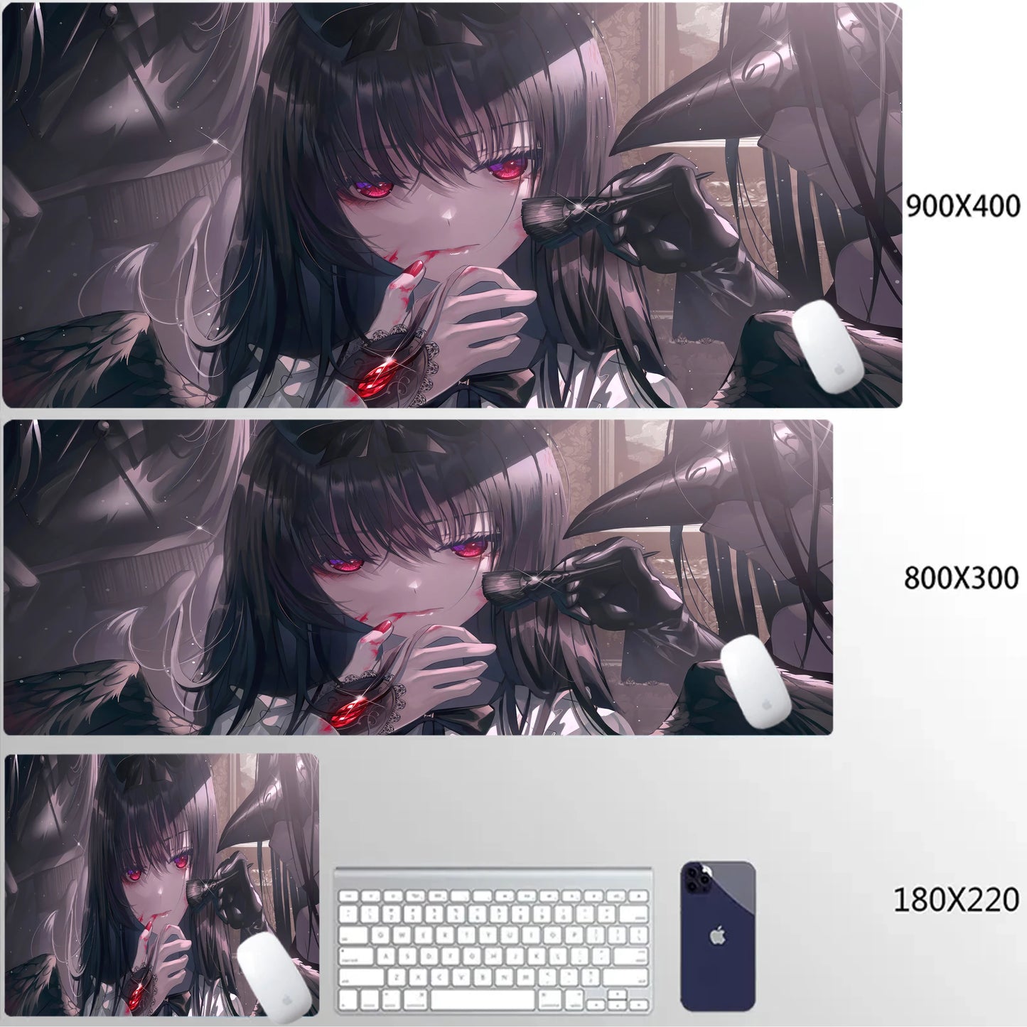 Japanese Girls Samurai Mouse Mat XL Aesthetics Mouse Pad Gaming Laptop Table Mat Office accessories Pc Cabinet Non-slip Carpet