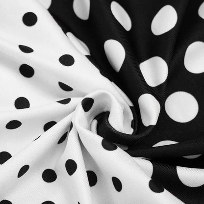 FLARORA Trend Color Blocking Rompers Woman Polka Dot Print Halter Bandage Backless Peach Hip Playsuits Sexy Midnight Streetwear
