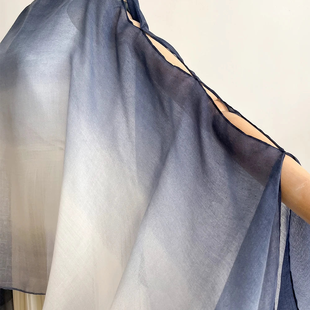 Spring and Summer Women Plain Colour Travel Ethnic Style Shawl Cotton Linen Feel Thin Type Sunscreen Beach Towel Split shawl