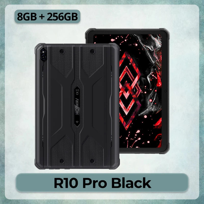 HOTWAV R10 Pro Rugged Tablet 10800mAh Massive Battery 10.1'' HD+ Display Octa-core Pad Android 14 8GB/16GB Expansion RAM 256GB ROM 13MP + 5MP Camera 4G Global Tablet PC
