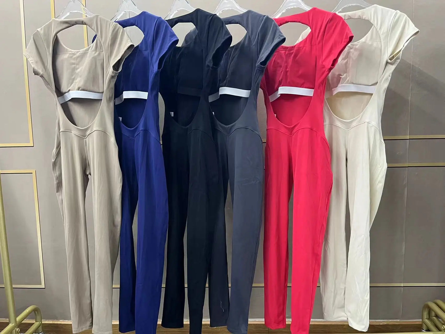 Sports Jumpsuit Woman Gym Sexy Long Jumpsuits One Pieces Fitness Overalls Yoga Sportswear Black Body Women Clothes Short Sleeve