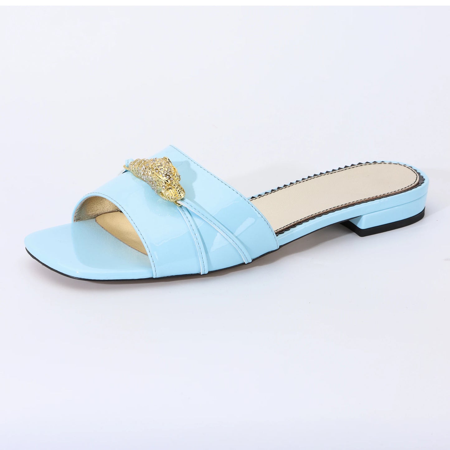 Designer Shoes for Women Jeweled Snake Flat Slides Sandals Summer 2024 Classic funny Slippers Women High Quality Luxury