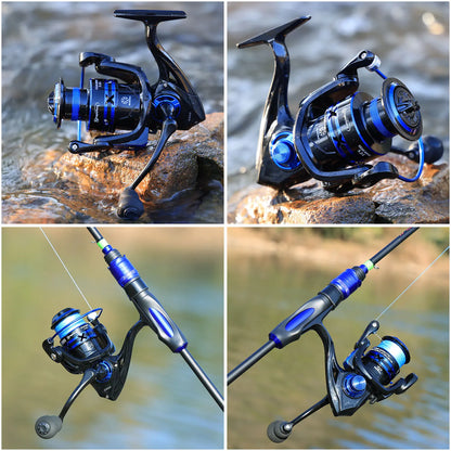 Sougayilang Spinning Fishing Reel 1000-7000 Series 5.2:1 Gear Ratio Aluminum Spool Ultra Smooth Reel Max Drag 20kg Fishing Tool