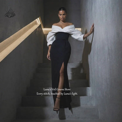 LunaV Contrast Color 2026 Prom Dresses Elegant Off The Shoulder Pleat Mermaid Long Evening Gown Formal Party Dress Customized