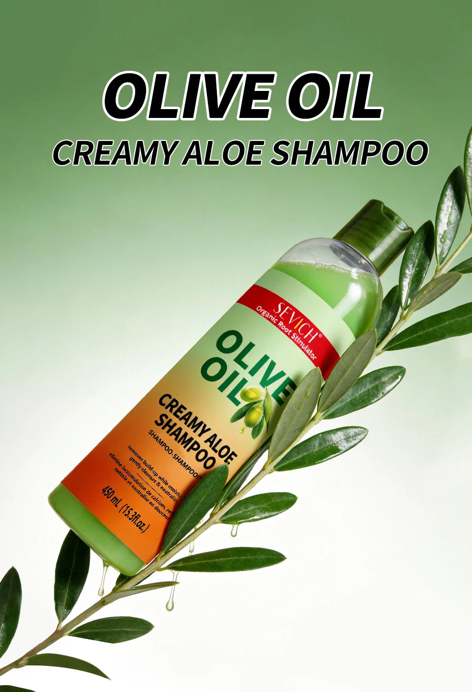 Olive Oil Shampoo 450ml Deep Cleansing Dandruff Removal Shampoo Oil Control Prevents Hair Breakage Scalp Cleansing Hair Care