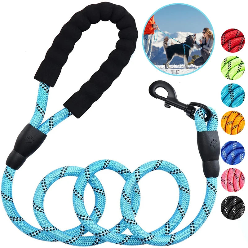 3M Pet Reflective Nylon Tow Rope Non Slip Foam Handle Pet Adjustable Towing Ropes Large MiddleSmall Dogs Outdoors Pet Supplies