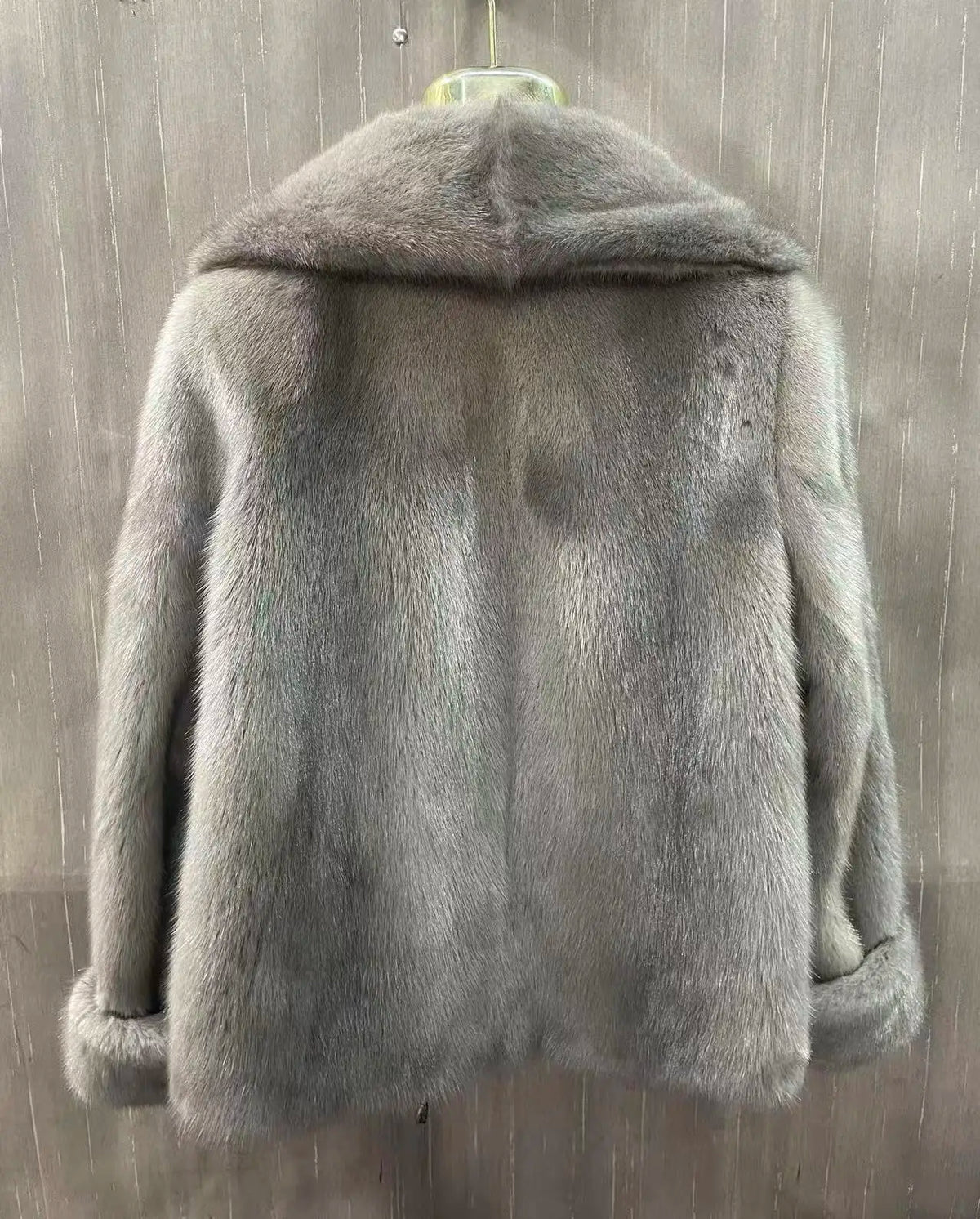 Ladies' real mink fur coat, collar mink fur leather jacket, winter warmth and fashion