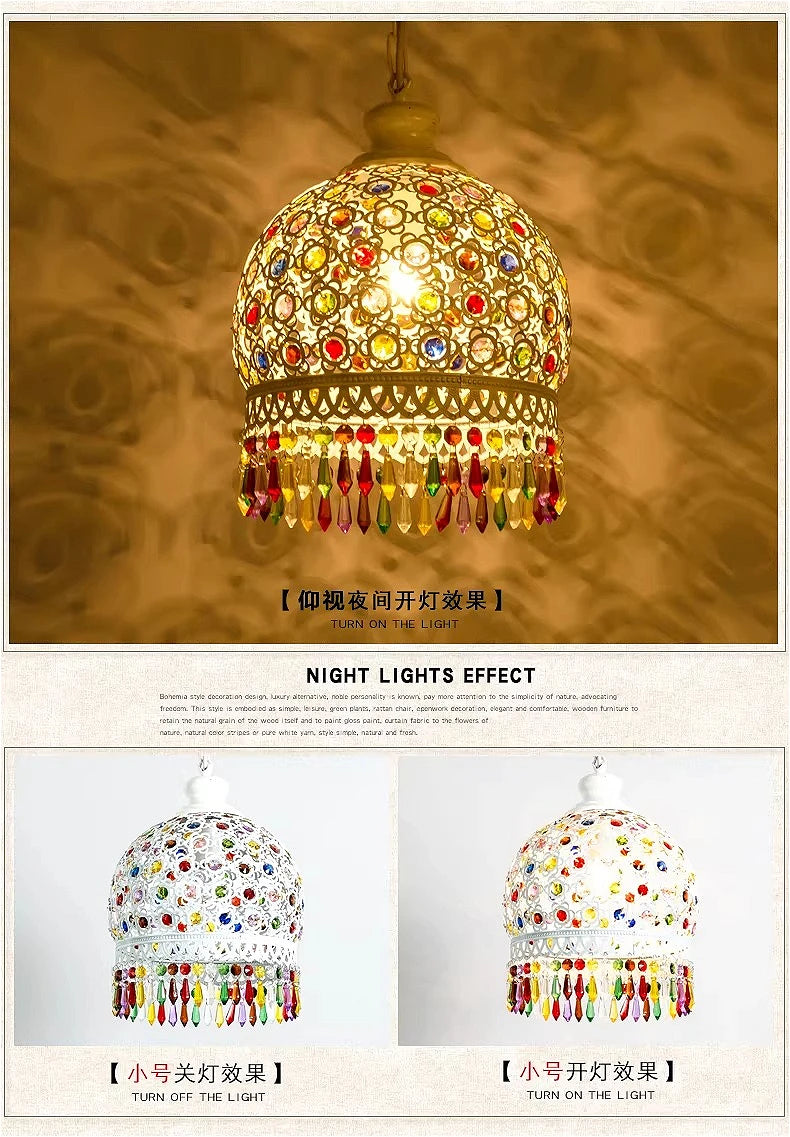 design lamp pendant lighting crystal Bohemia Retro droplight Iron handmade pendant lights for restaurants hanging lights bedroom