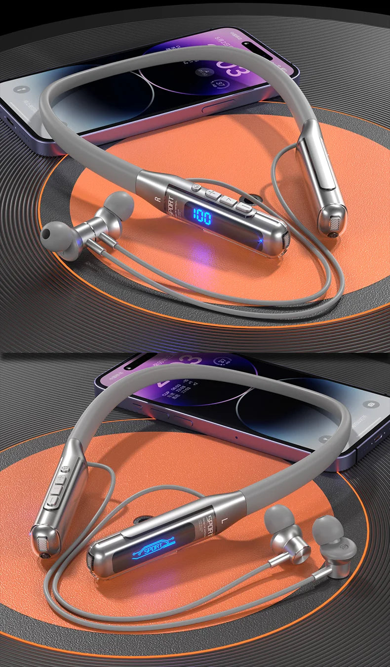 EARDECO 80 Hours Playback Bluetooth Headphone Neckband Wireless Headphones Bass Bluetooth Earphone with Mic Sport Stereo