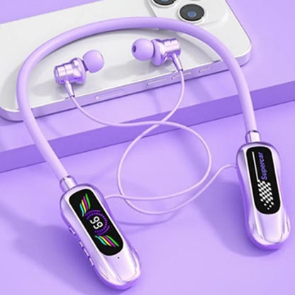 Wireless Magnetic Sport Neckband Bluetooth 5.4 Neck-hanging TWS Headphones Music Earphones With Mic Stereo For All Smartphones