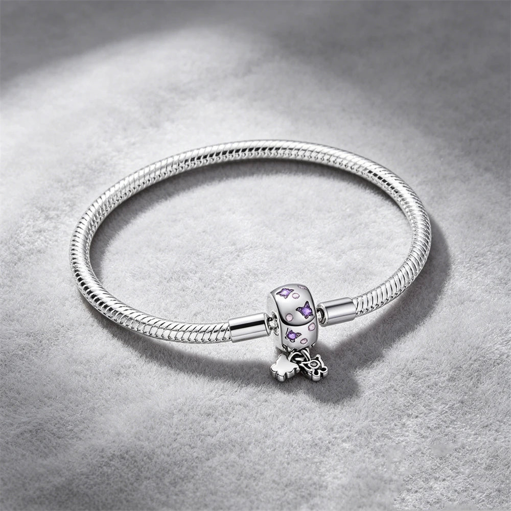 2026 Hot Selling 925 Silver Heart Shaped Buckle Snake Chain Sparkling Zircon Original Bracelet Women Fashionable Luxury Jewelry