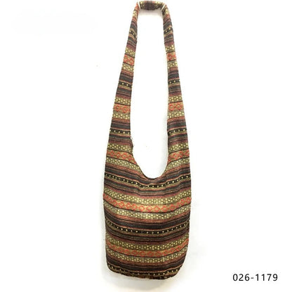 Bohemian Boho Crossbody Bag Women's Bucket Shoulder Bags Ladies Ethnic Canvas Casual Shopping Travel Messenger Bag Hippie Tote