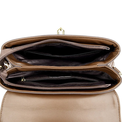 Luxury Large Capacity Multilayer Shoulder Messenger Bag High Quality Leather Handbag Women Designer Crossbody Sac Female Tote