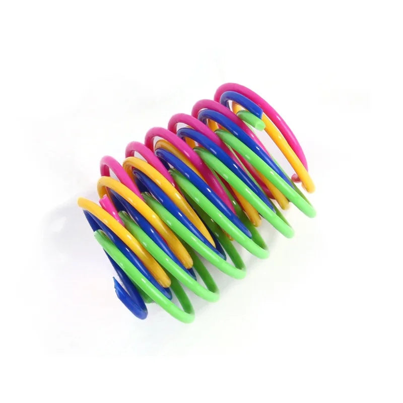 4Pcs Interactive Colorful Gauge Kitten Coil Spiral Springs Cat Toys for Kittens And Cats Pet Products
