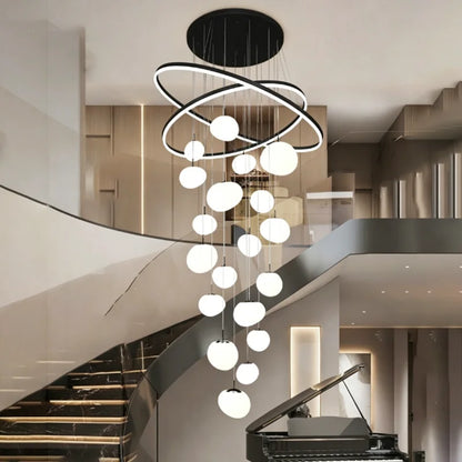 Modern Home Decor LED Lights Pendant Light Lamps for Staircase Chandeliers for Living Room Hanging Light Indoor Lighting