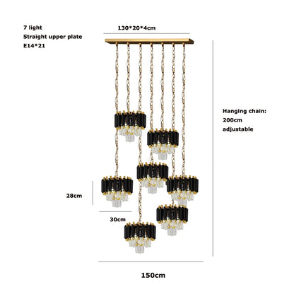 Villa Luxury Living Room Chandelier K9 Crystal Restaurant Pendant Lights Modern Ceiling Chandelier Dining Table Indoor Home Lamp