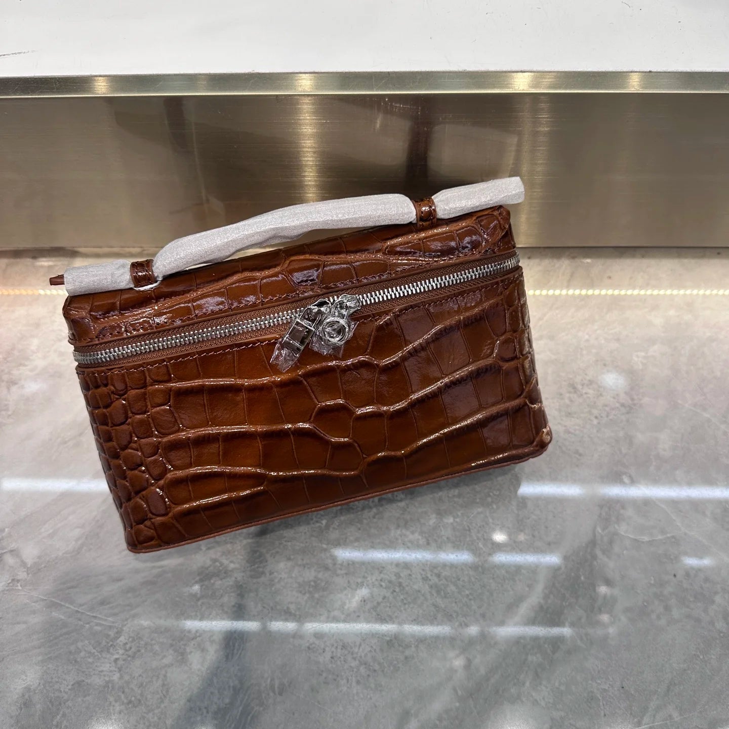 Shoulder Bag Handbag women Luxury Women's Crocodile Embossed Mobile Phone Handbag Brand New LP19 Genuine Leather Mini Small size
