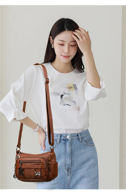 Women Bag High Quality Woman's Soft PU Leather Shoulder Bags Multi-Layer Classic Crossbody Bag Luxury Designer Handbag and Purse