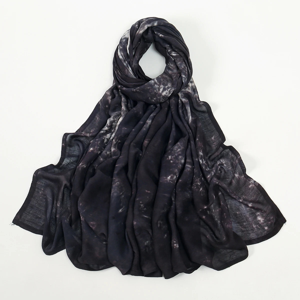 190*90cm Big Size Modal Cotton Hijab Women Tie-dye Scarf Double Stitching Shawl Muslim Gradient Plain Cotton Rayon Headscarf