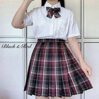 Japanese Bow Tie Skirt Set Student Pleated Skirt Jk Uniform Korean School Sexy Girl Preppy Style Seifuku Japanese School Uniform