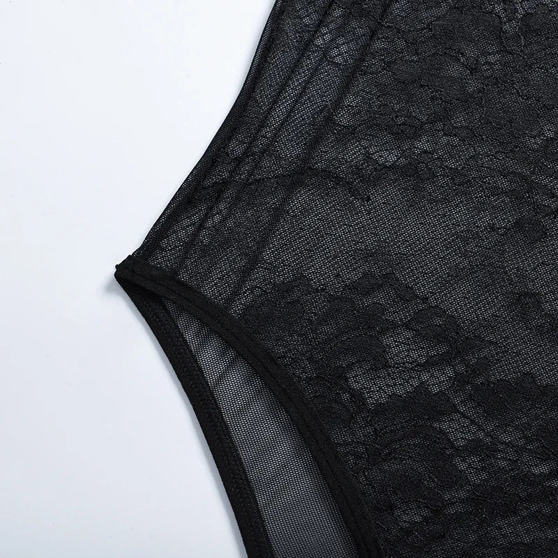Hirigin Sheer Lace Sexy Underwear Playsuits Ladies Strap Floral Transparent Sexy Bodysuits French Style Sensual Porn Nightwear